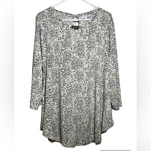 CHAUS New York Animal Print Women’s Top Tunic, Long Sleeve Sz  XXL‎